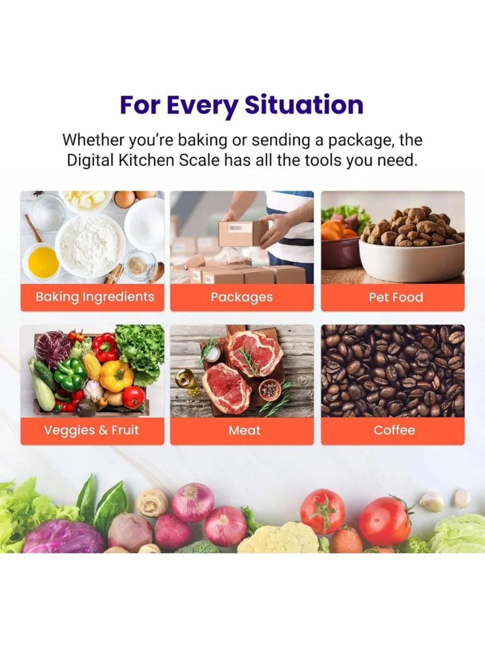 Digital Kitchen Scale with Removable Bowl, 11lb Capacity for Baking & Meal Prep